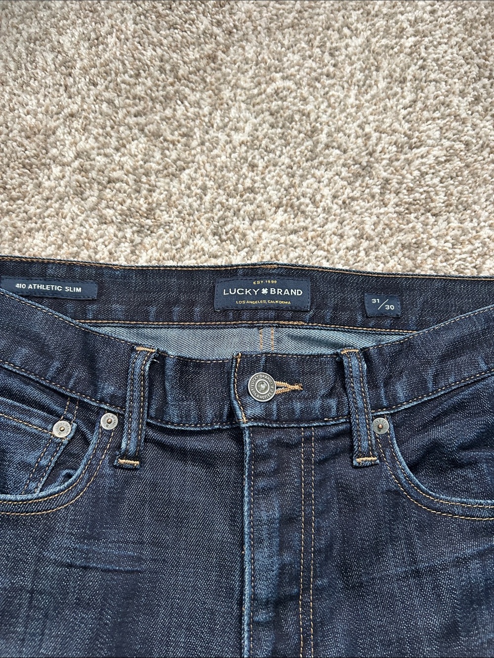 Lucky Brand Men’s Dark Indigo 410 Athletic Slim Jeans 31/30